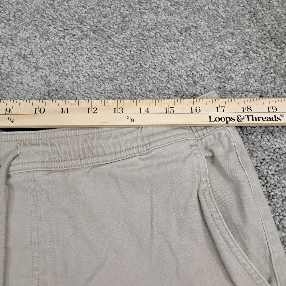 RSQ Mens Jogger Pants Tan Khaki Elastic Waist Drawstring Cotton Stretch Size XL